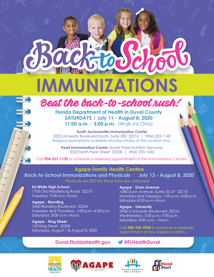 Back To School Immunizations Florida Department Of Health In Duval