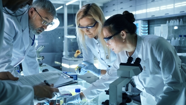 Researchers in a laboratory.