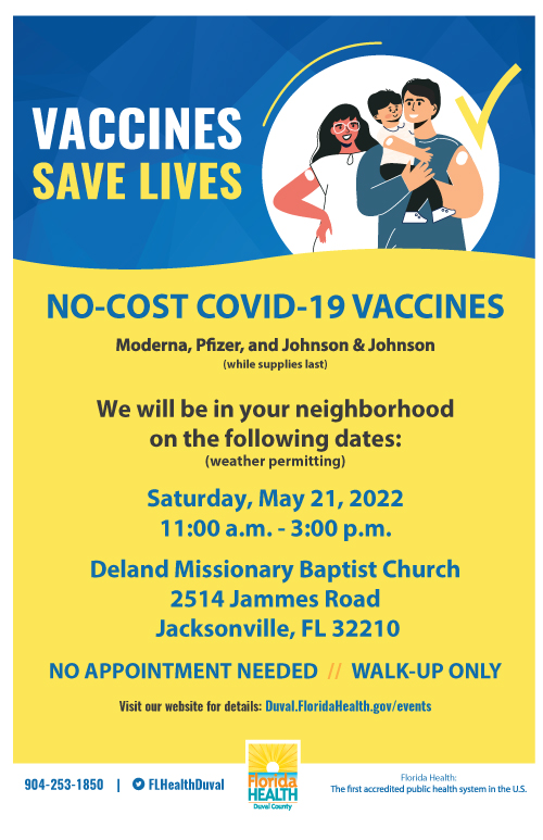No-cost COVID-19 Vaccines at Deland Missionary Baptist Church