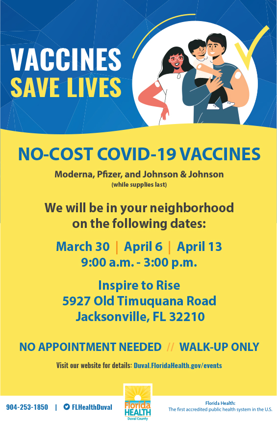 No-cost Walk-Up COVID-19 Vaccines | Florida Department of Health in Duval