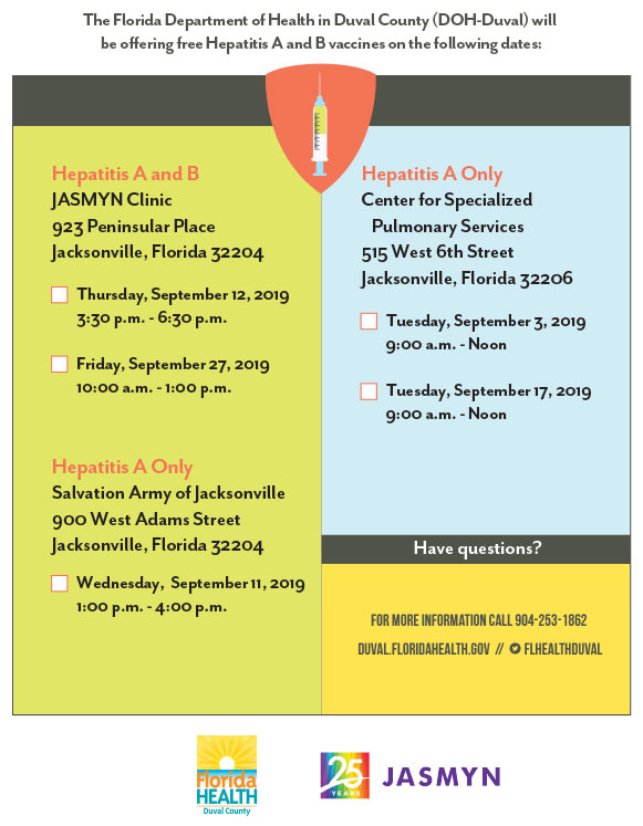 Hepatitis A and B Vaccination Dates in September 2019