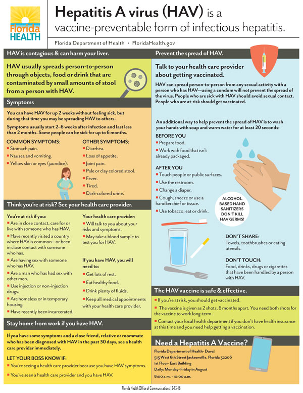 Hepatitis A Information and August Vaccine Schedule