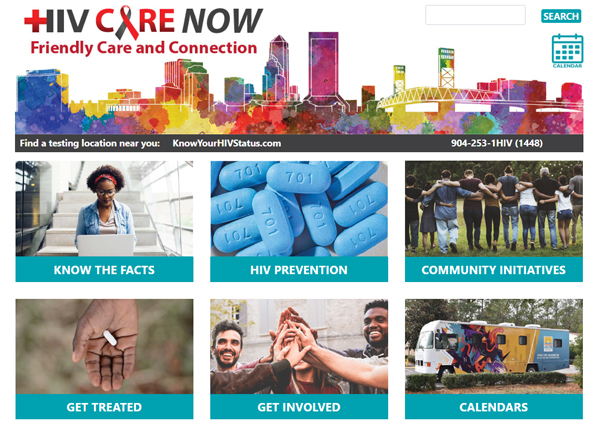 Image of HIV Care Now Website Home Page