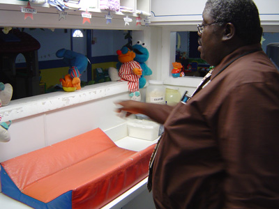 Health care official in a medical examination room