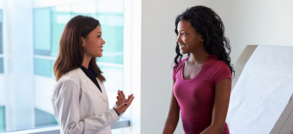 Young woman at doctor's office